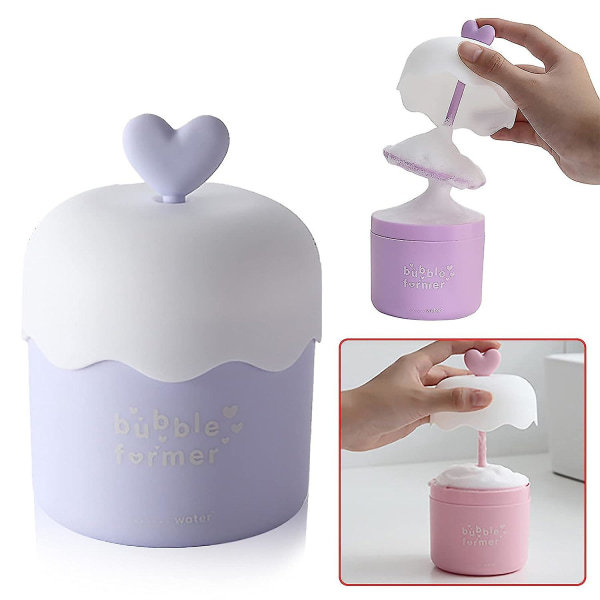 Foam Make Cup Body Wash Bubble Maker Press Bubbler Bubble Foamer för ansiktsrengöring Verktyg Lätt att använda (blå)