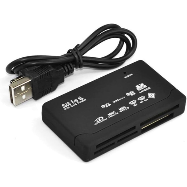 Allt-i-ett USB 2.0 7-i-1 kortläsare minneskort USB kortläsare CF/SD/xD/MS/SDHC, minneskortläsare, multi , kortläsaradapter