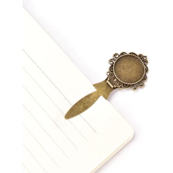 Antiikkipöllö-kirjanmerkkijalusta 20 mm:n pyöreälle lasiselle Cabochonille
