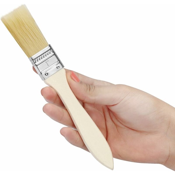Maling Pensel 1\" (Pakke med 36) - Flade Maling Pensler med Træhåndtag - Professionelle Pensler Perfekte til Vægmaling, Lakering, Lim og DIY