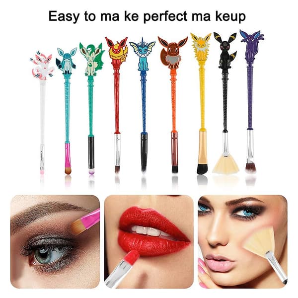 Sød Fe Makeupbørste Sæt, 9 stk. Tryllestav Makeupbørster Gave til Kvinder