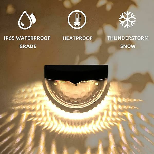 4-pack solcellslampor med LED, vattentäta IP65 solcellslampor för utomhusstängsel