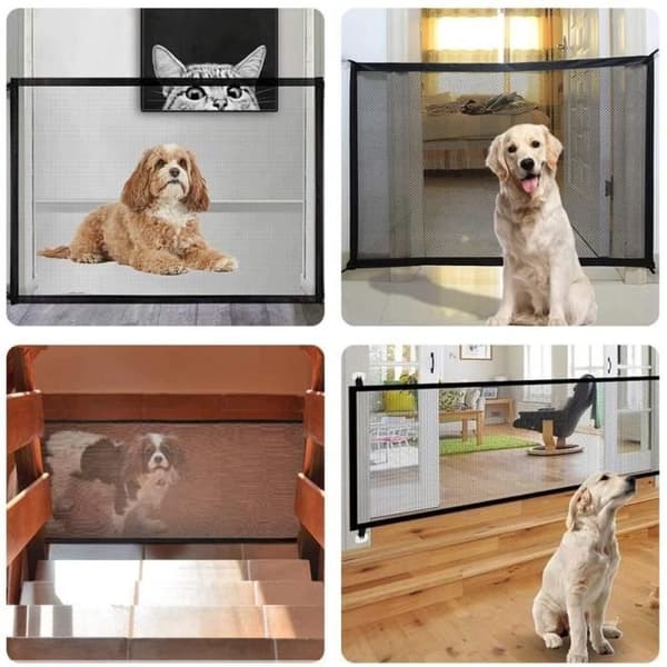 Sikkerhedsgitter - JORMFTTE - Foldbart - 110x72cm - Til hunde og katte - Sort