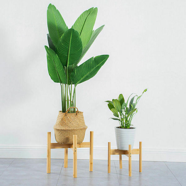 Växtstativ Blomsterträdgård Krukväxt Trähylla Inomhus Utomhus Växthylla Hemmakontor Dekoration Enkel Blomhållare Liten, Modell: Bambu liten