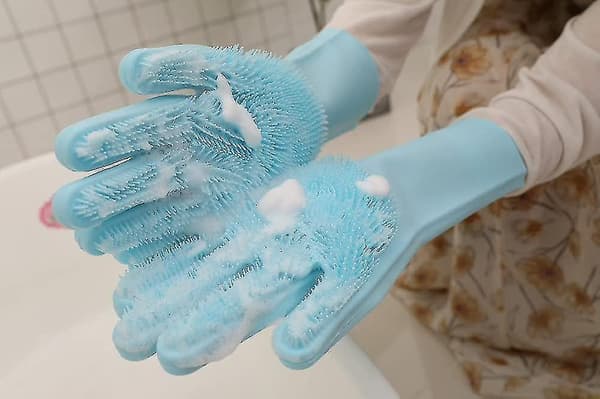 Plejehandsker til kæledyr - silikonehandsker til hårfjerning, badning og massage af katte, hunde og heste 1 par