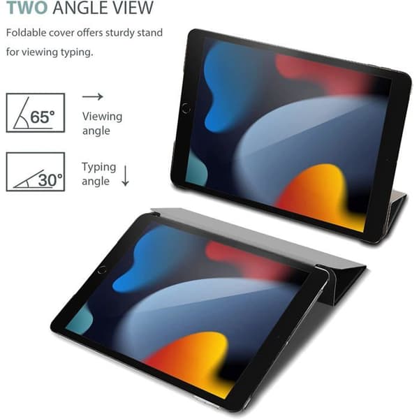 1 iPad 10,2-tommer etui, slankt hårdt etui, integreret stativ, kompatibelt med 7., 8. og 9. generation.
