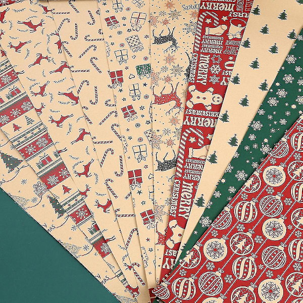 Lilyrose Julpapper Presentpapper Tjockare Julpapper Kraftpapper Grossist Julgran Älg Presentförpackning Presentpapper（style1）