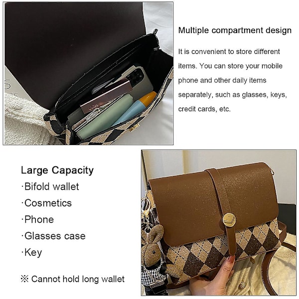 Crossbody-väska axelväska för kvinnor små handväskor mode