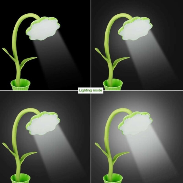 Bordlampe til børn, genopladelig USB-bordlampe, sengelampe til kontor i soveværelset (grøn)