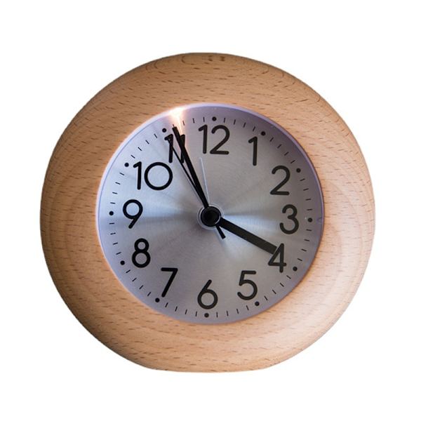 Resväckarklocka - Vintage Design - Upplyst Urtavla - Tyst - Batteridriven - Mörkbrun