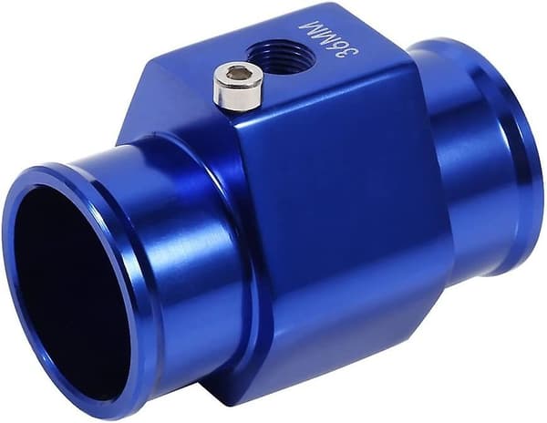 Vattentemperaturmätare Tee Sensor 36mm Kylare Slang Adapter Montering (Blå)