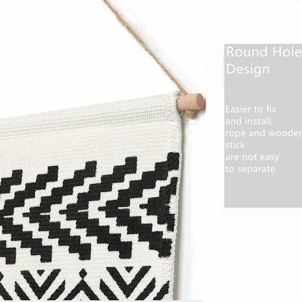 Macrame väggbonad Boho Chic vävd gobeläng bohemisk bomull vävd väggkonst väggdekor för sovrum barnrum bakgrund (kant)