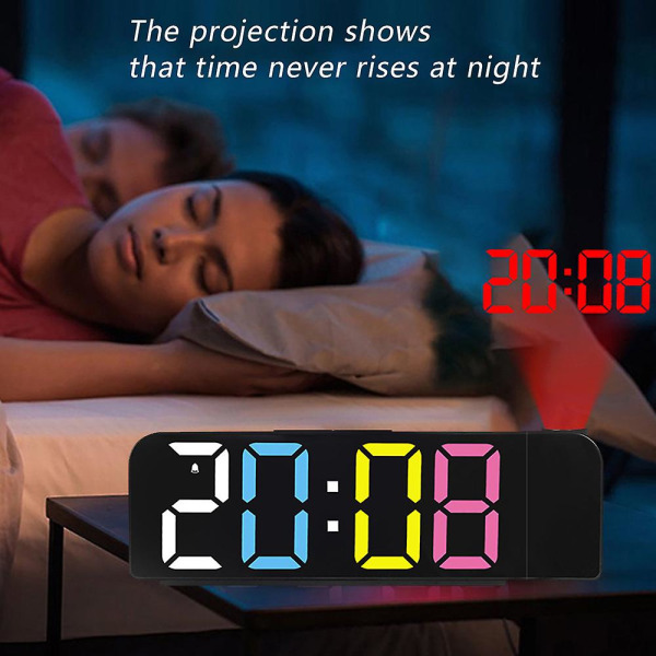 Digital väckarklocka Enkel projektion väckarklocka Led stor teckensnittsskärm elektronisk klocka3