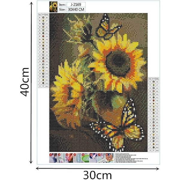 5d Diy Diamantmålning Kit, Solros Diamant Dot Art Craft Målning, Lämplig för Hemväggsdekoration