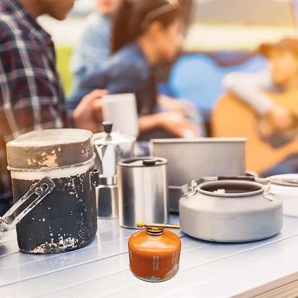 Ventilkåpa Camping Gaspåfyllningsadapter Universal Mässing På/Av Ventil Regulator för Utomhuscamping