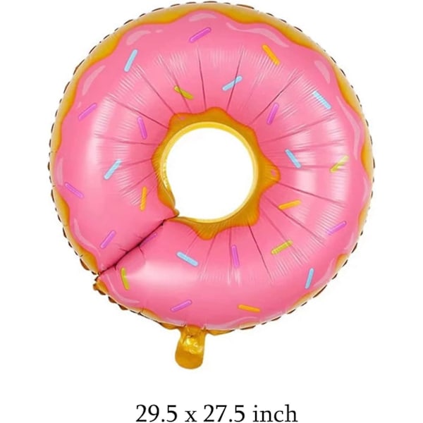 6 stk Donut Balloner Kit Store Donut Folieballoner Til Fødselsdag Børnebruser Bryllup Jubilæum Sommer Donut Temafest Dekorationer Forbrugsvarer