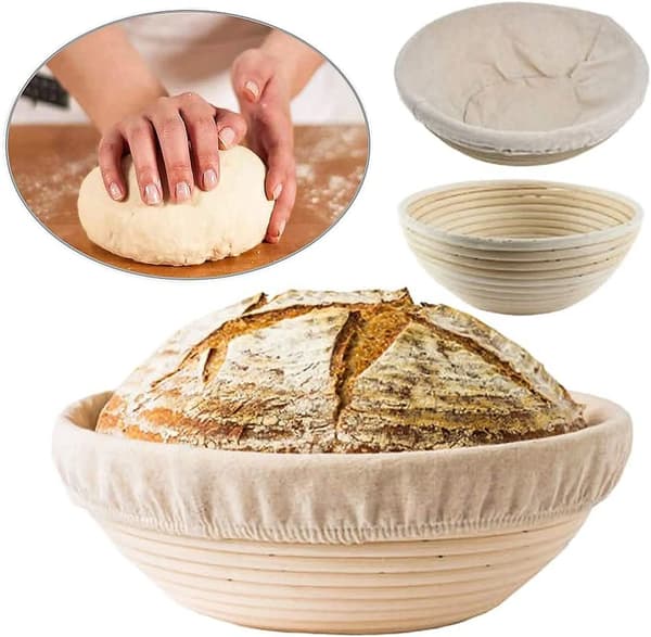 4 st Bröd Jäsning Korg Rund Linne Korg Liner 9\"