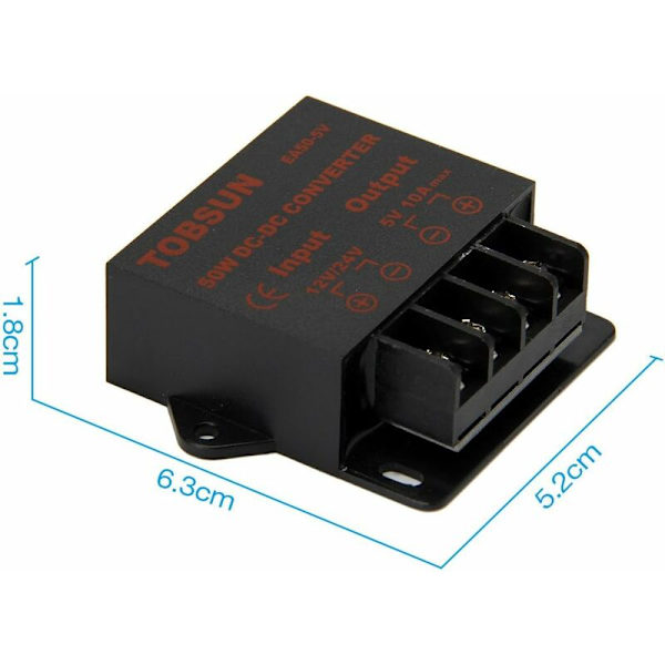 Konverterare Strömtransformator DC DC Spänningssteg-Ner 12V24V till 5V 10A 50W DC Buck-omvandlare Justerbar för LED-skärmar, Bil, El etc.