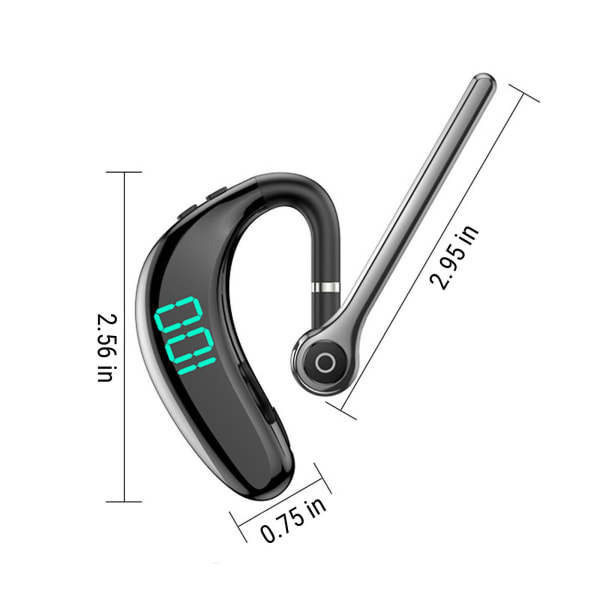 Enkel öra affärs trådlöst Bluetooth-headset superlång batteritid sport brusreducerande vattentätt headset 9,2x8,4x3,4cm svart