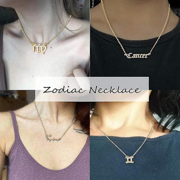 Tre halsband som innehåller stjärnornas symboler, gamla engelska bokstäver, tolv S-26 (virgo)
