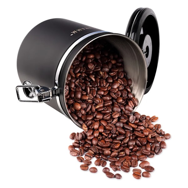 Schramm® kaffeburk 1500 ml i 10 färger med doseringssked Höjd: 15cm Kaffeburkar Kaffeburk i rostfritt stål, färg: svart
