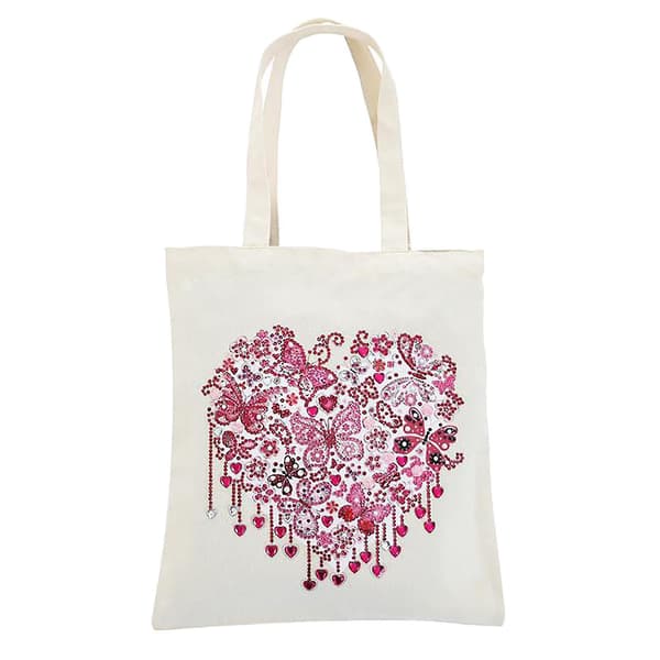 Korsstygn Shopping Bag Diamantbroderad Canvas Handväska