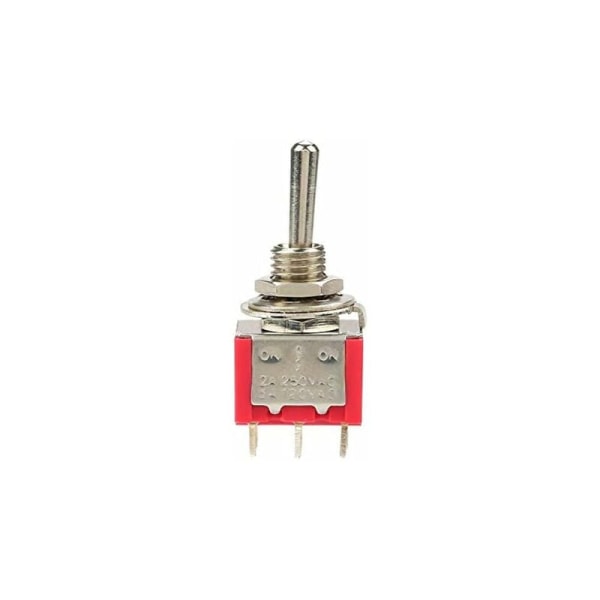 10 pieces ON-OFF-ON momentary toggle switch 3-position momentary toggle switch DPDT 6-pin 6mm 2A/250VAC 5A/120VAC,