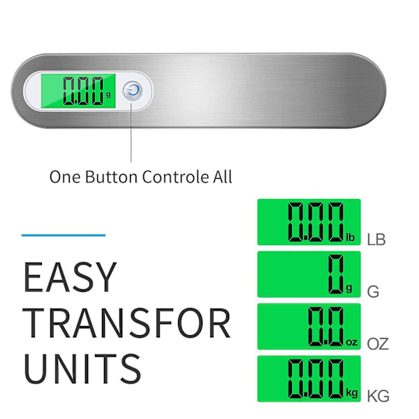 Elektronik Digital resevåg för hängande bagage, hög precision bärbar lätt handhållen resväska våg 110 Lb/ 50 kg