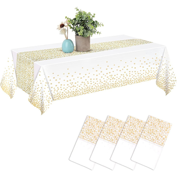 Bordsduk [4-pack] Vattentät födelsedagsbordsduk, rektangulär bordsduk 137 X 274 cm