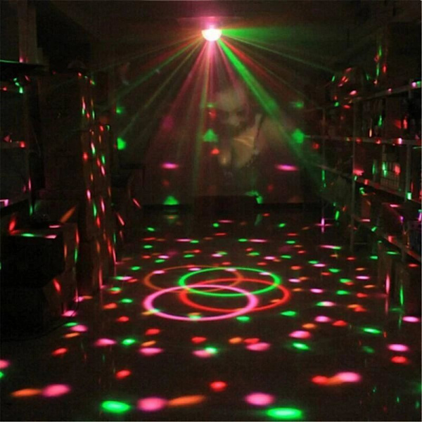 RGB färgglad ljudeffekt scenbelysning, juldiscoboll festbelysning, LED scenlaserljus för fest DJ disco pub