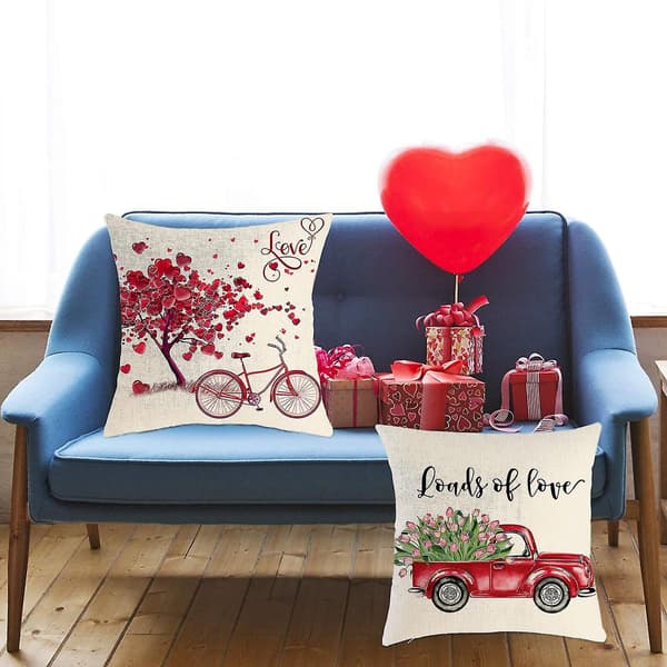 Kuddfodral för Alla Hjärtans Dag med Glitter, Soffa, Kudde, Heminredning