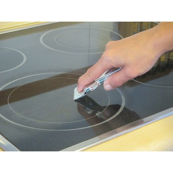 Glasskrapa - speciellt för keramiskt glas och induktionsplatta av rostfritt stål, 2 stycken (60009: ett skrapblad)