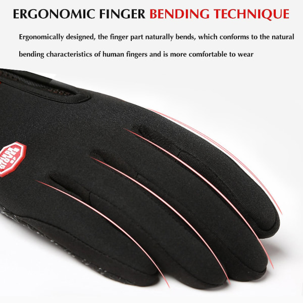 Outdoor Split-finger Tunna Handskar Andningsbara Vattentäta Handskar För Kallt Väder Utomhus Skidåkning Och Cykling-9（XL，Svart）