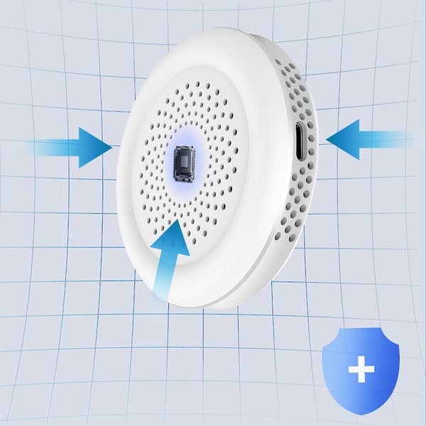 3 i 1 Mini CO2-detektor Koldioxiddetektor Luftkvalitetsmonitor Meteroa Yo（Svart）