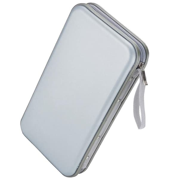 CD/DVD-etui med klips for 80 plater - sølv
