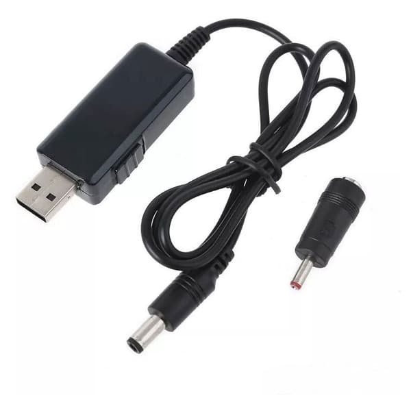 USB Boost Converter DC 5V til 9V 12V USB Boost Converter Kabel + 3.5x1.35mm Strømadapter/Oplader Stik??T/Strømomformer 1 stk