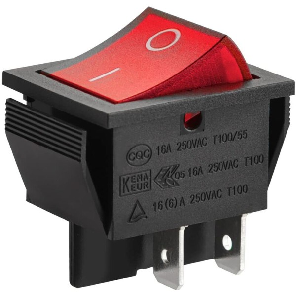 4-polig ON/OFF vippbrytare, rött ljus (2-pack)