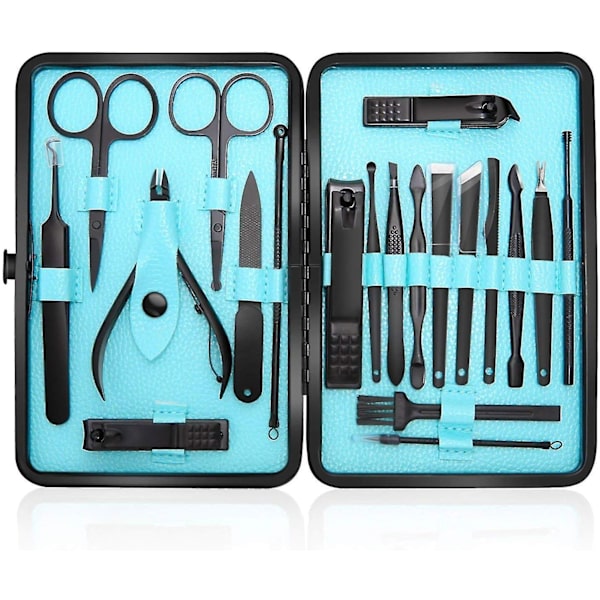 Manikyrset Nagelklippare Kit Pedikyrverktyg - 20 st Rostfritt Stål Herrvårdssats För Resor Eller Hem - 26