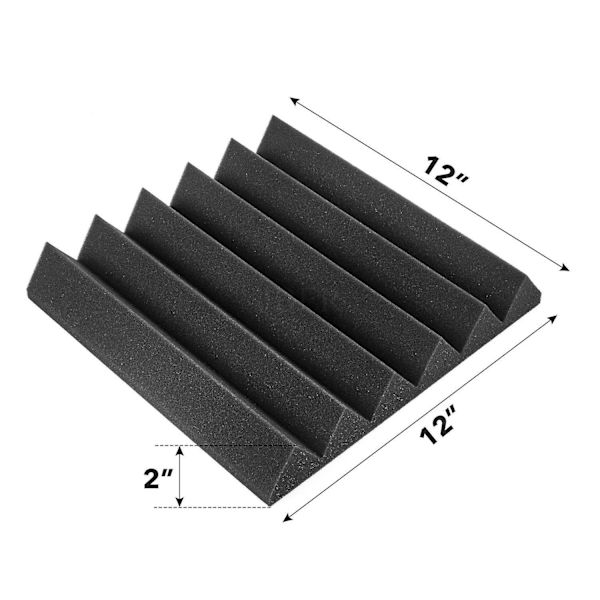 6-pack kolakustiska ljudskumpaneler, 5 X 30 X 30 Cm/2" X 12" X 12" Studioskumvägg, brandsäker ljudisolerad vägg