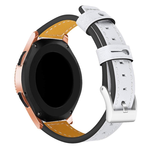 För Samsung Galaxy Watch (42 mm) Armband av äkta läder 42 mm Vit