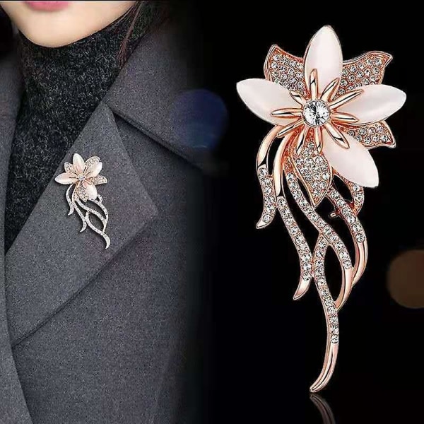 Dam Elegant Blomma Blommor Bröllopsbukett Broscher Imitation Katter Ögon Brosch Pins