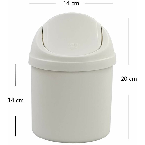 Mini plast skrivbords papperskorg (grå)