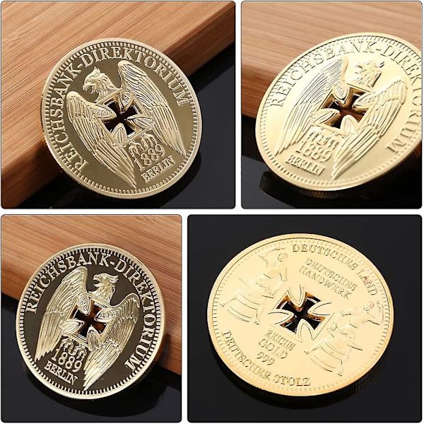 Reichsbank guldpläterade minnesmynt German Cross Eagle Challenge Coin Collection