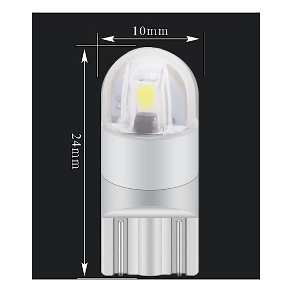 10 stk. T10 LED positionslys natlys 12v 6000K hvid, LED blinklys bil motorcykel mellemrum lyspanel pære