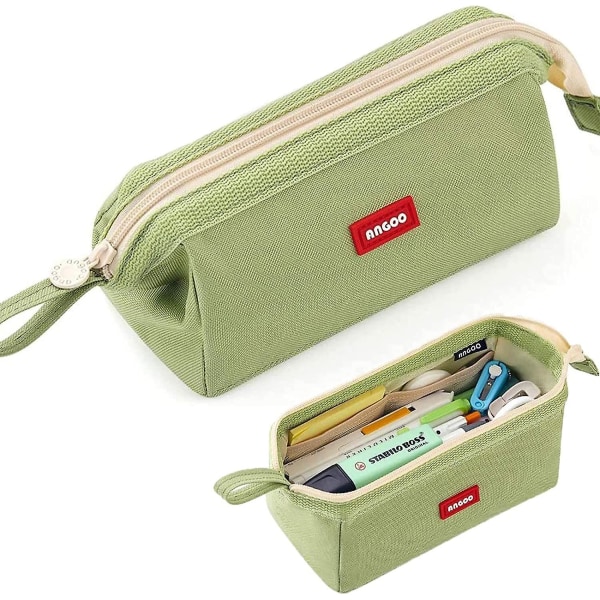 Case i canvas med stor kapacitet, bärbart case, skolmaterial (grön)