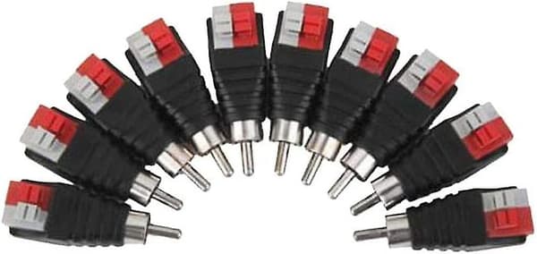 Högtalarkabel till Audio Han RCA-kontakt Adapter Jack Plug 10 st/set