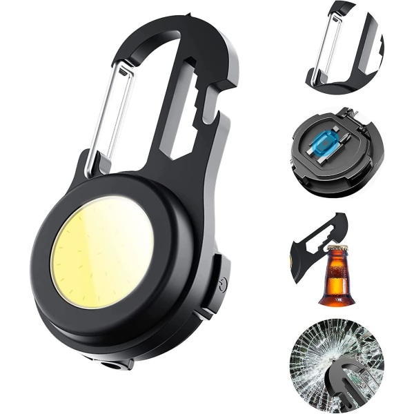 Mini Multifunktionell LED Nödlampa 500 Lumen Cob Arbetslampa 4 Ljuslägen Vattentät Uppladdningsbar Magnetisk Arbetslampa För Reparation, Nödläge, Camping