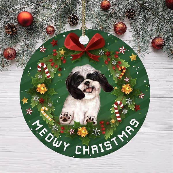 Julpynt med rolig hunddesign - Hängande julgranspynt