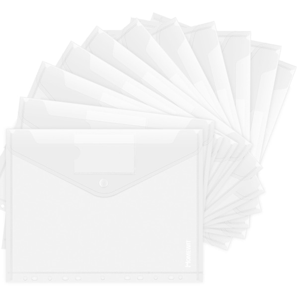 Arkistopussin läpinäkyvä A4 säilytyspussin cover (10 kpl) napeilla