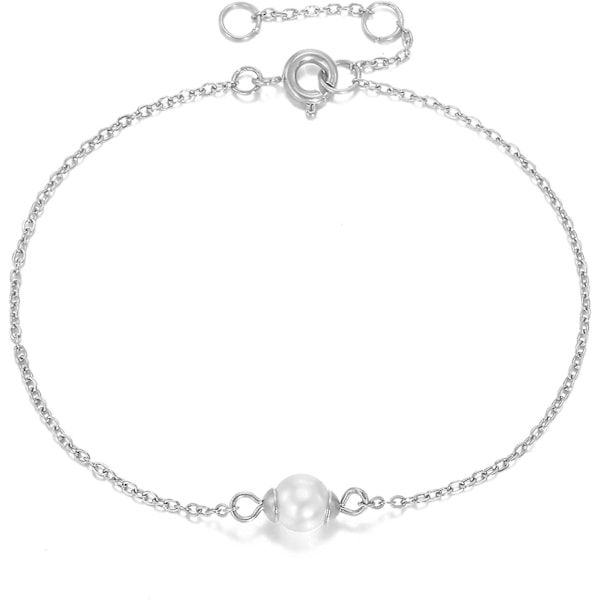 Elegant 14k Forgyldt Armbånd Lille Hjerte Armbånd Bar Armbånd Cirkel Armbånd Dobbelt Cirkel Kæde Armbånd Disk Armbånd Kunstig Perle Armbånd